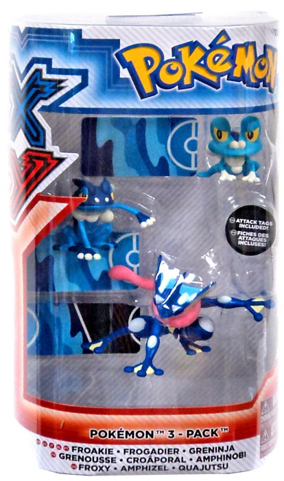 Pokemon XY Froakie, Frogadier Greninja Figure 3-Pack Tomy 