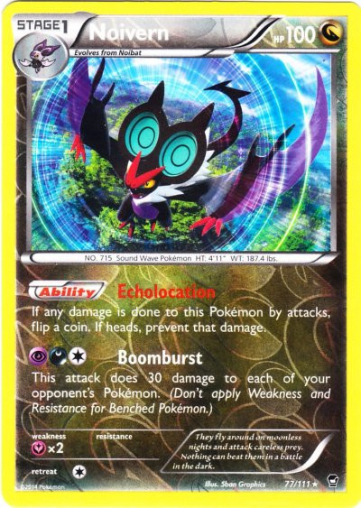 pokemon x y furious fists single card rare holo noivern 77 get well coloring card