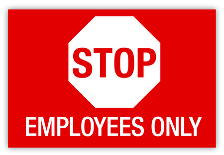 stop employees only label creative safety supply