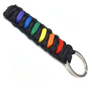 Paracord Keychain - Black and Rainbow - Gay Pride - LGBT Lesbian Pride Gifts - Rainbow Items from Reinhardt Depot