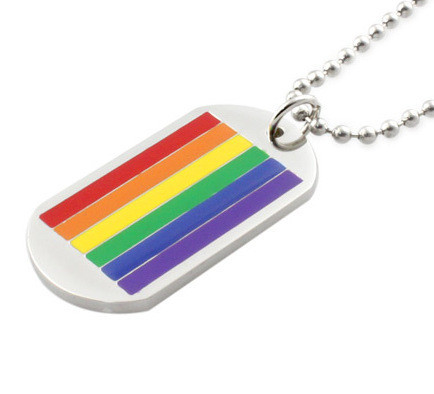 Classic Gay Flag Rainbow Dog Tag - LGBT 