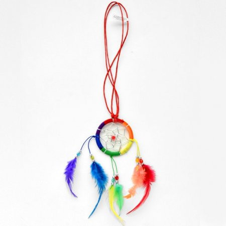 Lesbian And Gay Pride Rainbow Dream Catcher Necklace. Lgbt Jewelry And Accessories