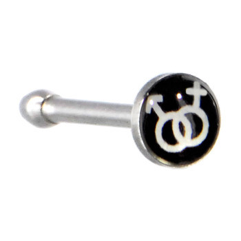 Male Female Symbol Nose (black & White) - Supporter Lgbt Jewelry / Pride (nose Ring/body Jewelry)