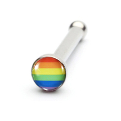 Rainbow Nose Ring - Lesbian / Gay Pride Flag (nose Ring/body Jewelry)