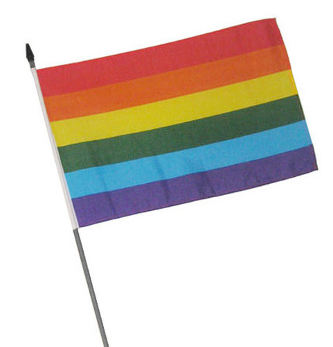 Rainbow Flag / Gay Pride Mini Hand Flag - Lgbt Gay & Lesbian Gay Flag - 4 X 6 Inch Polyester
