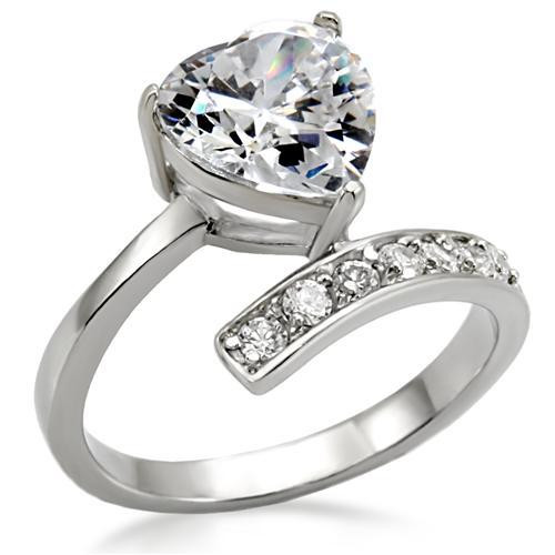 Lift Up My Heart - CZ Stone Ring - Steel Engagement Ring / Commitment ...