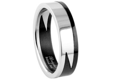 Lightning Style Biker Ring - Gothic 316L Stainless Steel (2 piece sectional band)