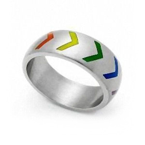 Gay Rainbow Tire Style Ring - Gay And Lesbian Pride