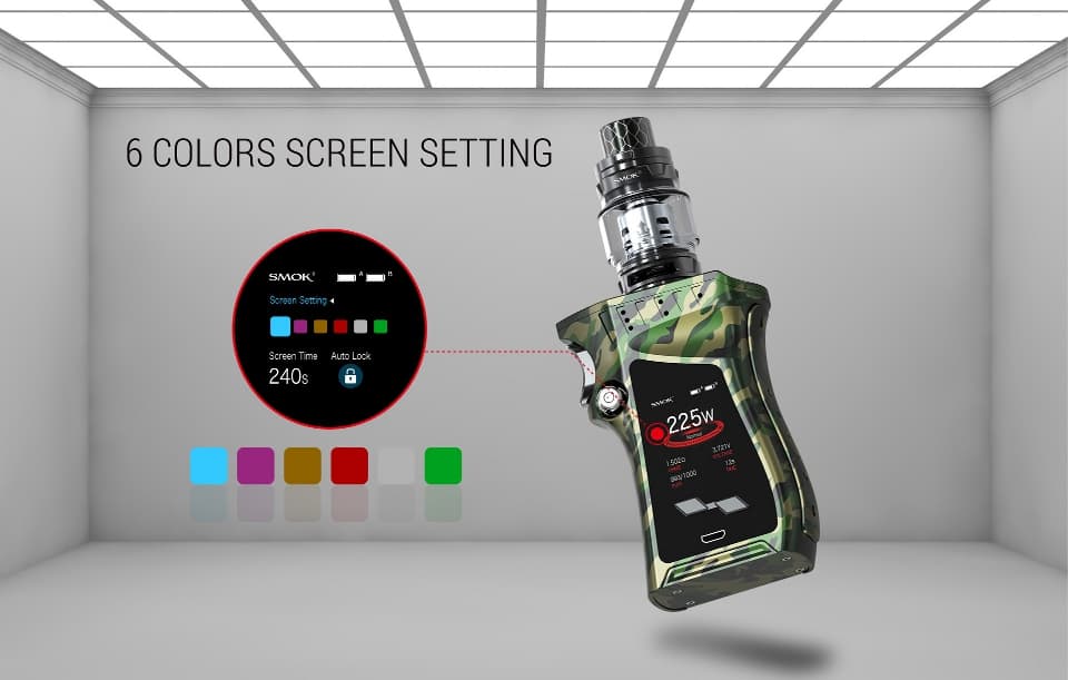 Smok Mag Kit UK 6 colour screen settings