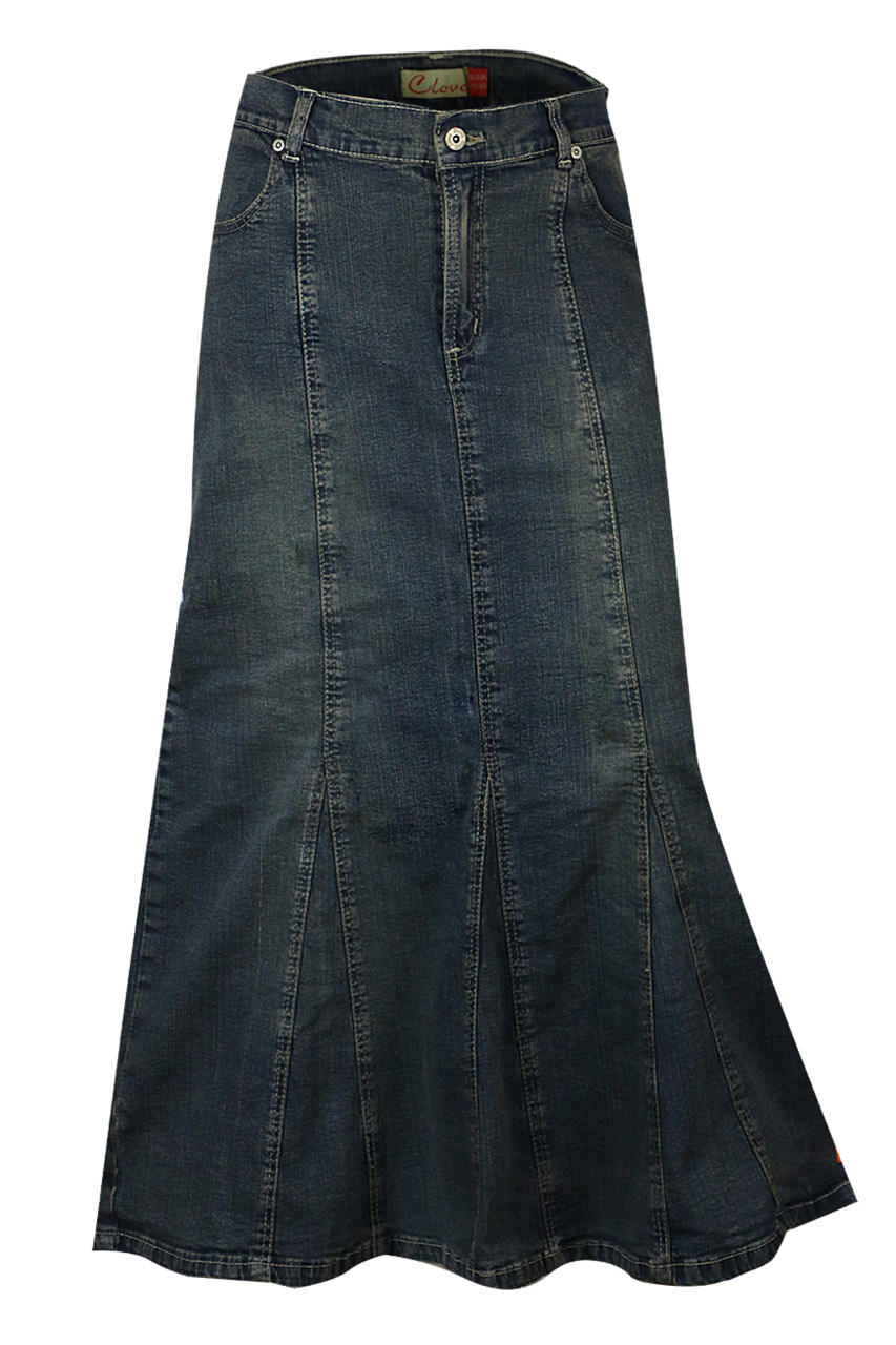 Full Length Denim Skirt Ladies Maxi Online UK