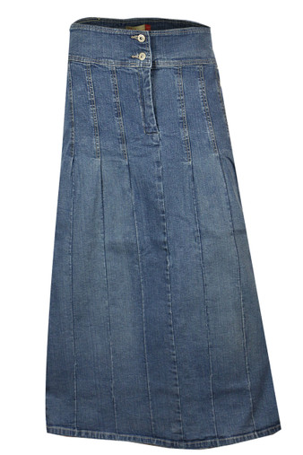 Long Length Pleated Denim Skirt from Clove UK