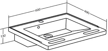 MATRIX SMALL wash basin with overflow