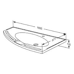 MATRIX ANGLE wash basin without overflow, left-facing