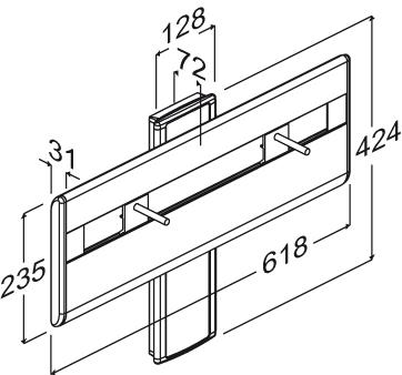 PLUS wash basin bracket with lever control, manually height adjustable