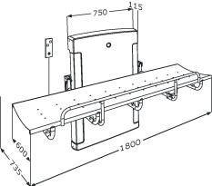 Nursing bench 1000, electrically height adjustable