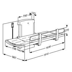 Nursing bench 3000, electrically height adjustable