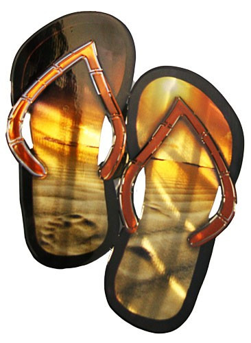 Beach Sandals Metal Wall Art