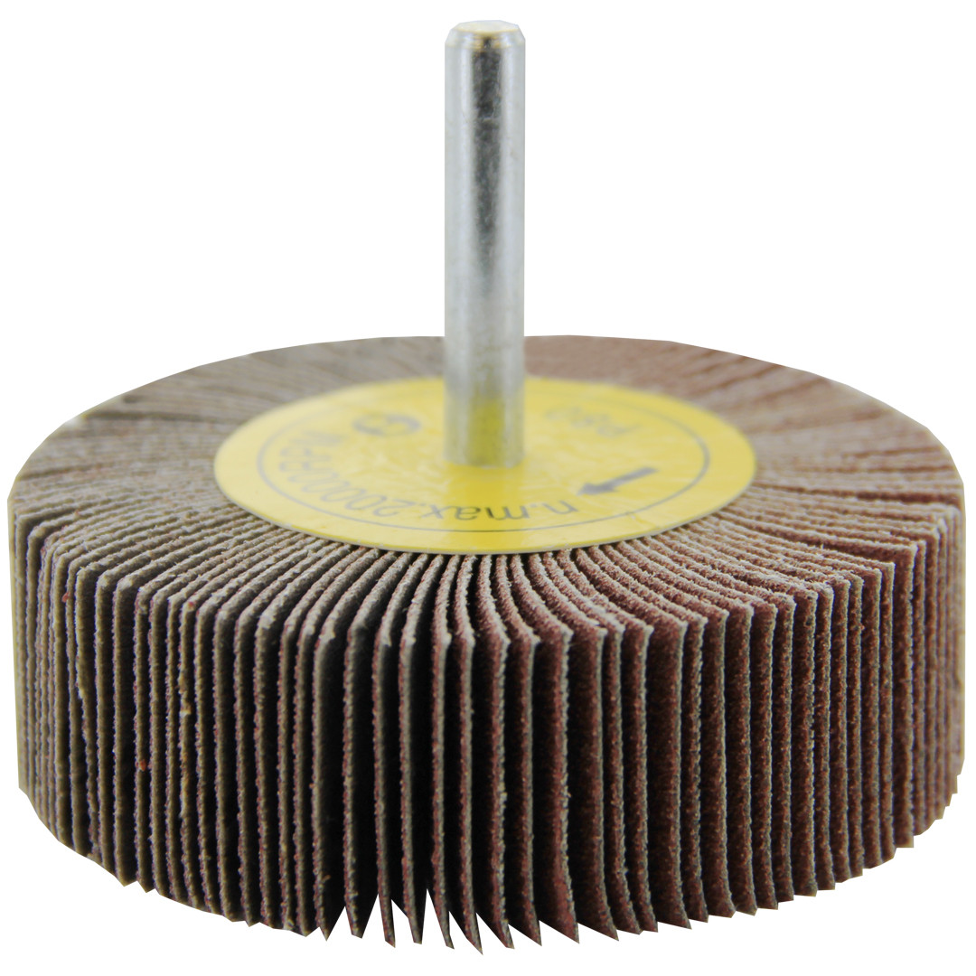 3 x 1 x 1/4 Mounted Flap Wheel 80 Grit Aluminum Oxide LVA