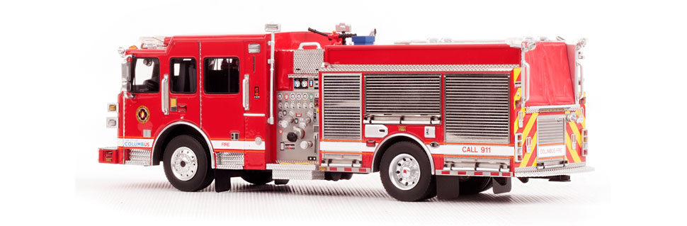 Fire Replicas Columbus Division of Fire Sutphen Monarch Engine Scale Model