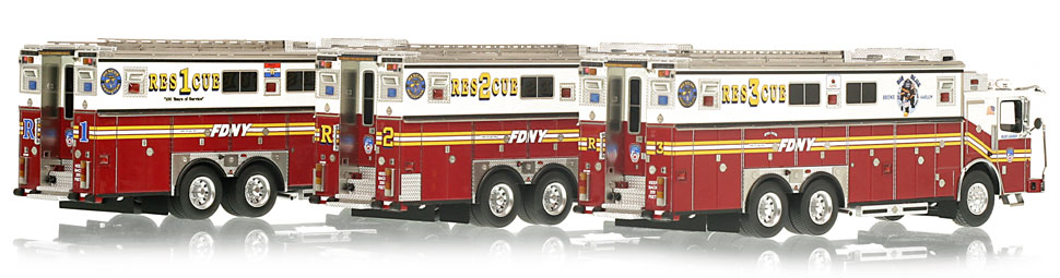 FDNY Rescues 1, 2 & 3 museum grade scale models FDNY Rescues 1, 2 & 3 museum grade scale models