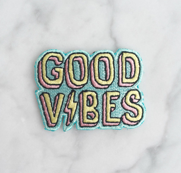 good vibes iron on patch patches embroidered applique
