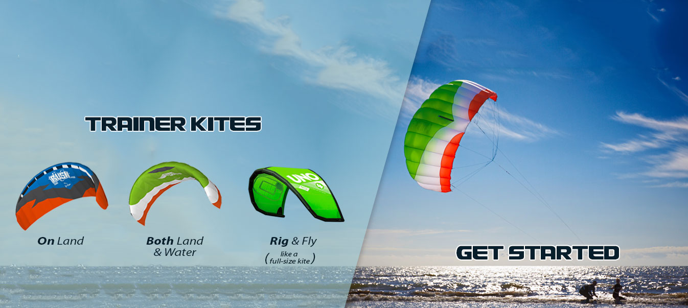 Kiteboarding Trainer Kites, Kitesurfing, & Snowkiting Gear