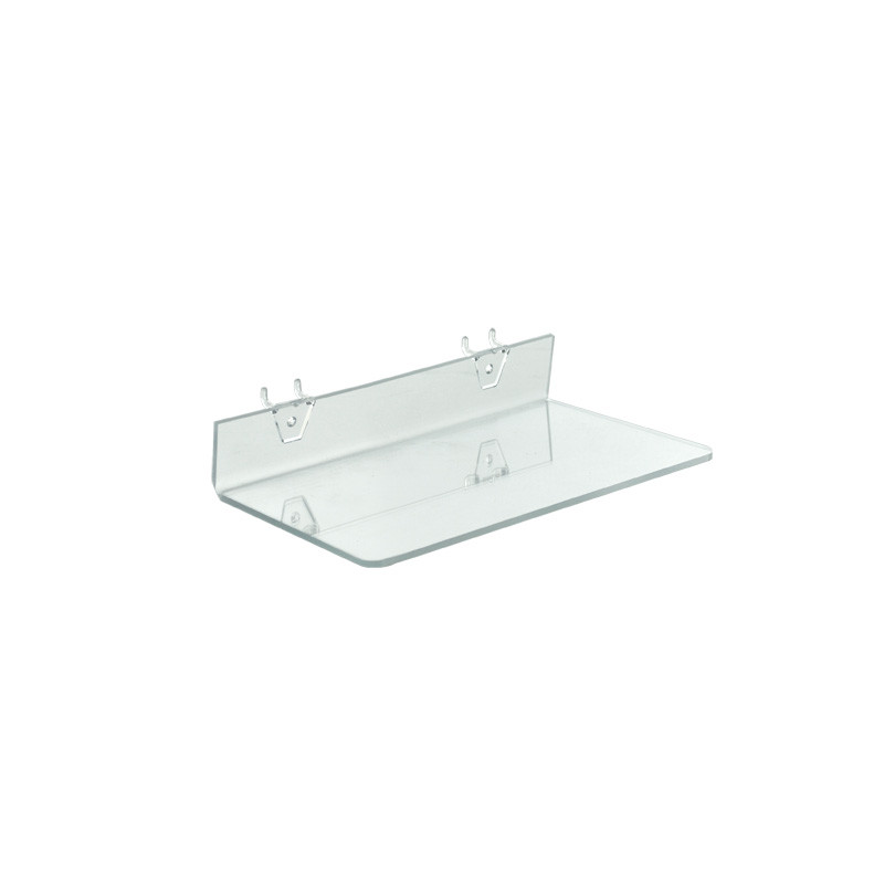 13.5"W x 6"D Clear Acrylic Shelf for Pegboard or Slatwall Azar Displays