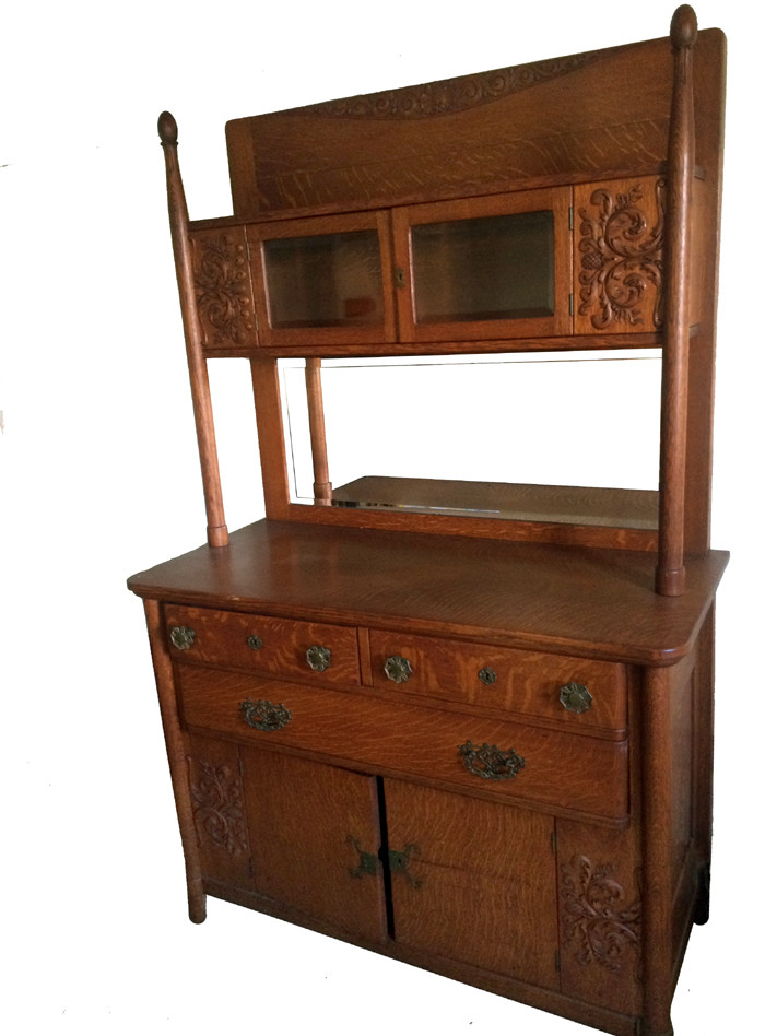 SOLD Unusual Oak Curio Top Sideboard Paine Furniture **REDUCED PRICE Image 1 - SOLD Unusual Oak Curio Top Sideboard Paine Furniture **REDUCED PRICE