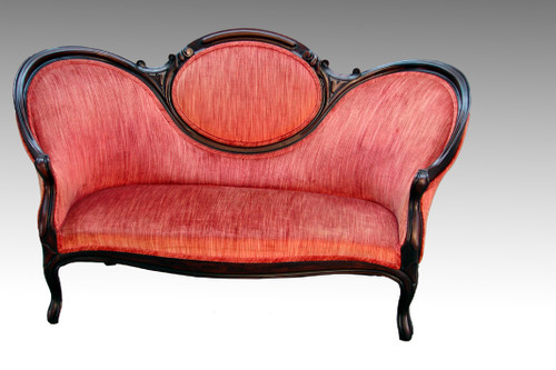 SOLD Antique Victorian Cameo Back Civil War Era Sofa - Maine Antique Image 1 - SOLD Antique Victorian Cameo Back Civil War Era Sofa - Maine Antique