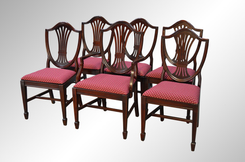 SOLD Set Of Six Mahogany Duncan Phyfe Shield Back Dining Chairs ... Shield Back Dining Chairs. Image 1 - SOLD Set Of Six Mahogany Duncan Phyfe Shield Back Dining Chairs