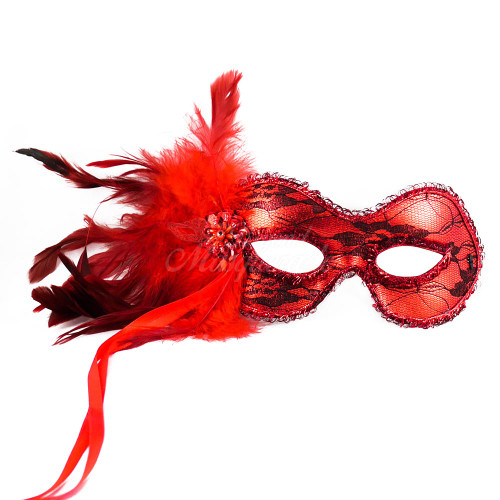 Great Gasby Roaring 20's Masquerade Mask Red Black J-6936RB ...