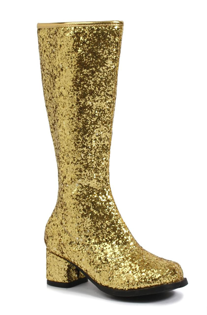 Kids Gold Glitter Gogo Boots ThePartyWorks