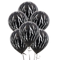 Black & Pink Zebra Print Latex Balloons