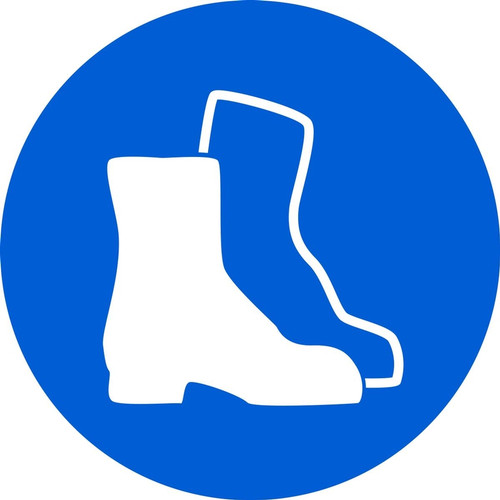ISO Mandatory Safety Sign Wear Foot Protection Sign Plastic 6''