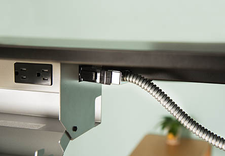 Buy the UPLIFT Desk Power & Data Link for a clean look for your flexible office