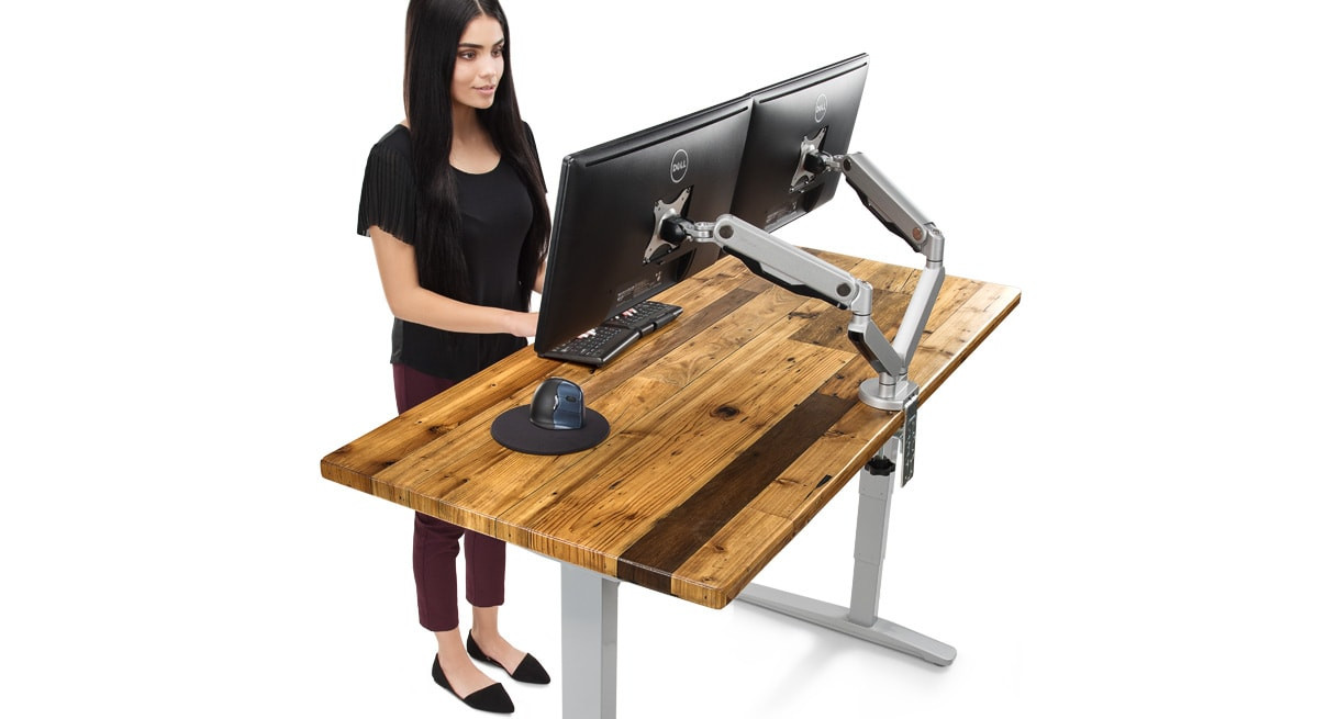 UPLIFT Reclaimed Wood Stand Up Desks Real Recycled Lumber
