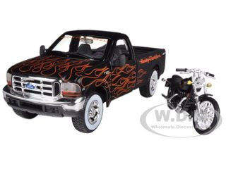 1999 Ford F-350 Super Duty Pickup 1/27 Black with Flames & 2002