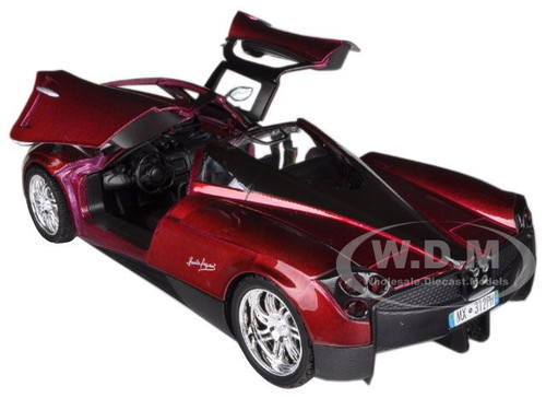 Pagani Huayra Red Metallic with Chrome Wheels 1/24 Diecast Model Car by  Motormax