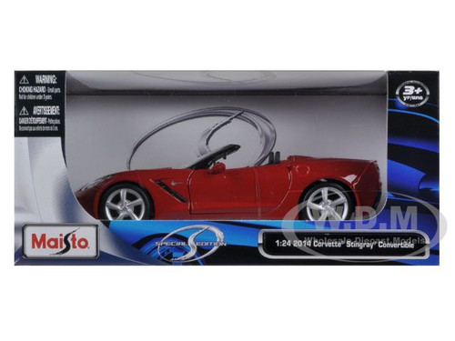 2014 Chevrolet Corvette C7 Convertible Metallic Red 1/24 Diecast Model ...