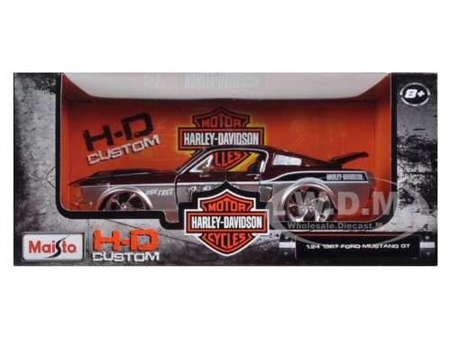 自動車 Maisto HD Custom 1967 Ford Mustang GT Maisto 67 1967 Ford Mustang GT Harley Davidson Detail H-D