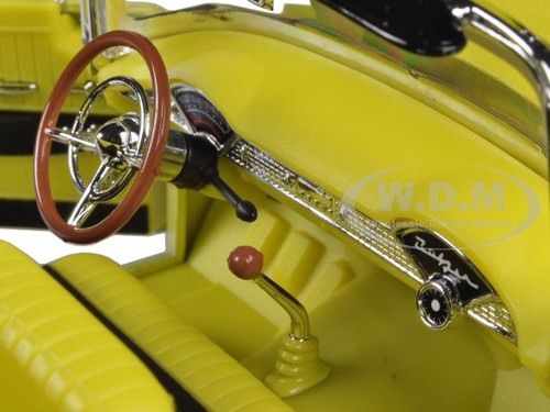 1956 Chevrolet Bel Air Convertible Yellow/Black 1/18 Diecast Car