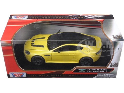 Aston Martin Vantage S V12 Yellow 1/24 Diecast Model Car Motormax