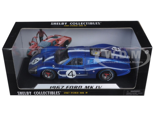 Ford GT MK IV #4 Blue L. Ruby - D. Hulme 24 Hours of Le Mans (1967) 1/18  Diecast Model Car by Shelby Collectibles