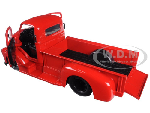 1952 Chevrolet COE Pickup Truck Red with Black Wheels 1/24 Diecast Model by  Jada