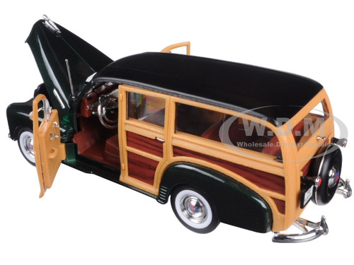 1948 Chevrolet Woody Wagon Fleetmaster Green 1/24 Diecast Model Car by Welly