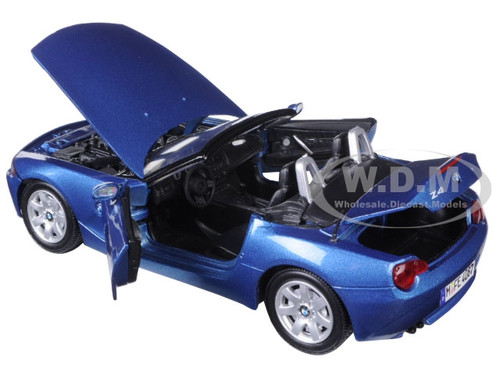 7 inch Diecast Blue Bmw Z4 Collectibles 1:24 Scale By MotorMax Toys 