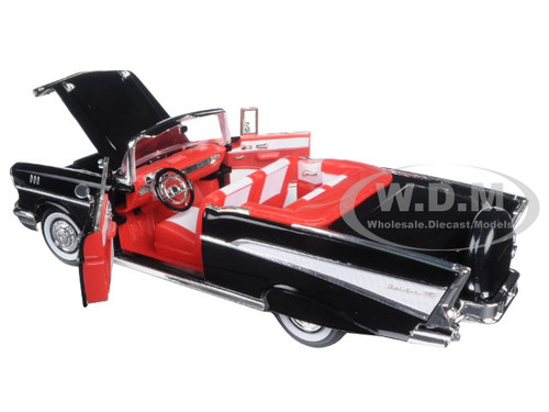1957 Chevrolet Bel Air Convertible Black 1/18 Diecast Model Car