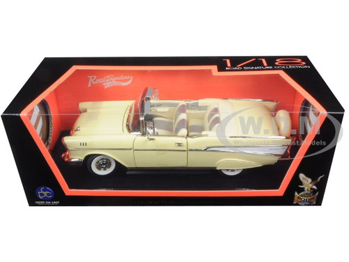1957 Chevrolet Bel Air Convertible Cream 1/18 Diecast Model Car