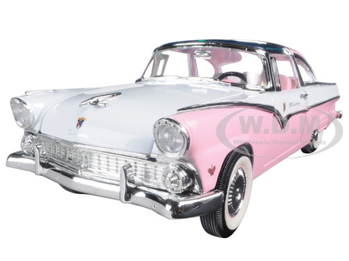 1955 FORD CROWN VICTORIA PINK 1/18 DIECAST MODEL CAR BY ROAD