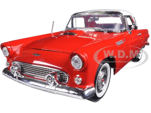 1956 FORD THUNDERBIRD Hardtop Coupe DIE-CAST CAR 1:18 Motormax 9 pollici Arancione 